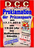 Plakat Proklamation der Prinzenpaare 58. Saison