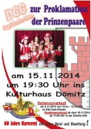 Plakat Proklamation der Prinzenpaare 60. Saison